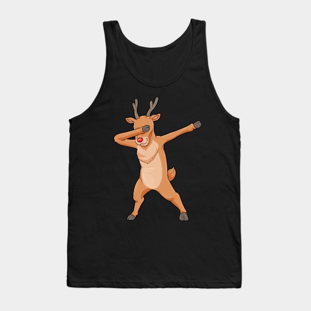 Funny dabbing reindeer Tank Top by Markus Schnabel